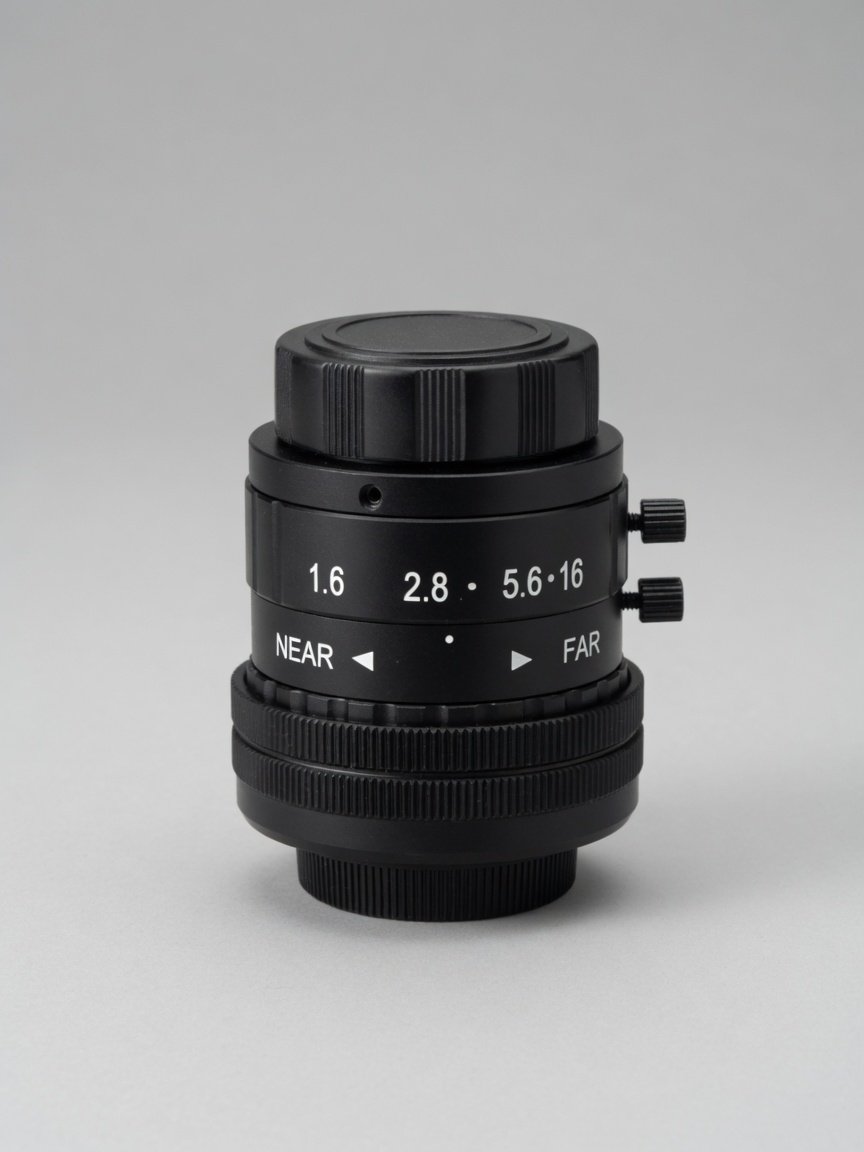 Lensmind LMJJ-FA2505A-5M 25 mm F1.6 C-mount FA machine vision lens, standing catalog photo