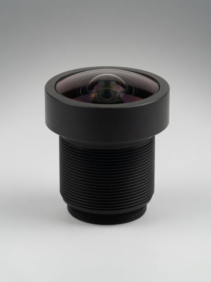 Lensmind LMMJ7018A 0.9 mm F2.0 M12 fisheye wide angle lens, standing catalog photo
